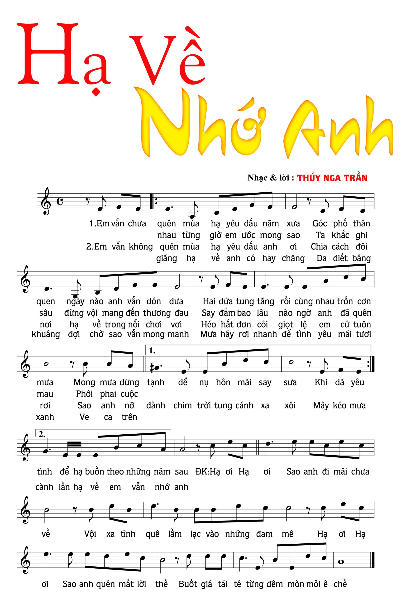 2 Hạ về nhớ anh