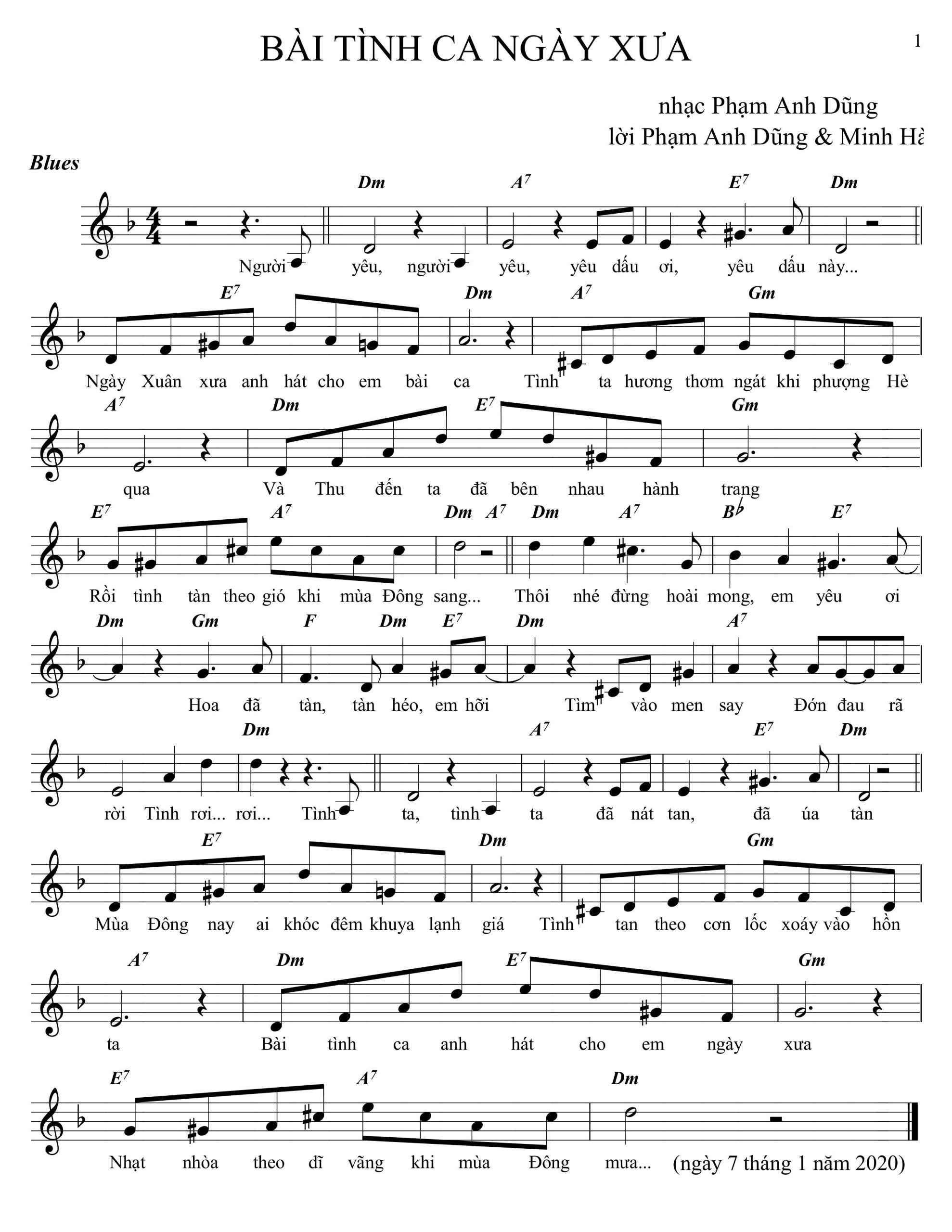 BAI TINH CA NGAY XUA